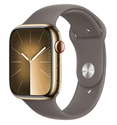 Apple Watch Series 9 41mm Gold Stainless Steel Case Clay Sport Band