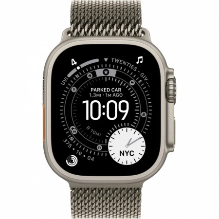 Apple Watch Series Ultra 3 49mm Natural Titanium Case with Natural Titanium Milanese Loop S